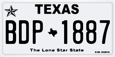 TX license plate BDP1887