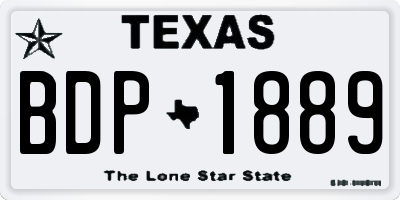 TX license plate BDP1889
