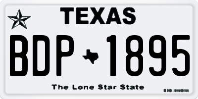 TX license plate BDP1895