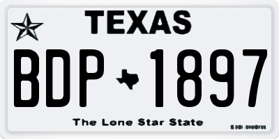 TX license plate BDP1897