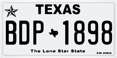 TX license plate BDP1898