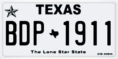 TX license plate BDP1911