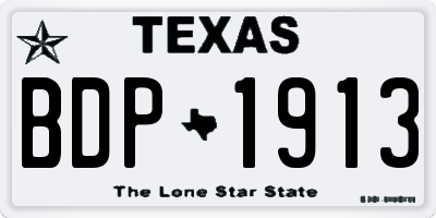 TX license plate BDP1913