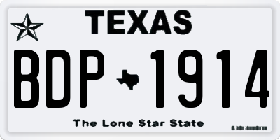 TX license plate BDP1914