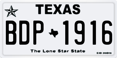 TX license plate BDP1916