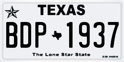 TX license plate BDP1937