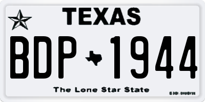 TX license plate BDP1944