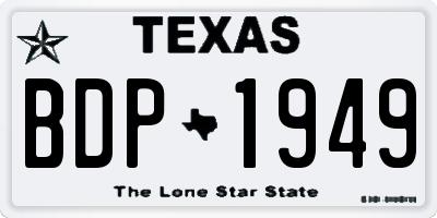 TX license plate BDP1949