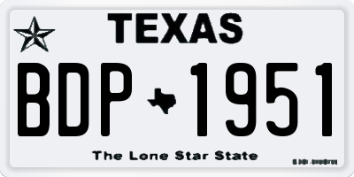 TX license plate BDP1951