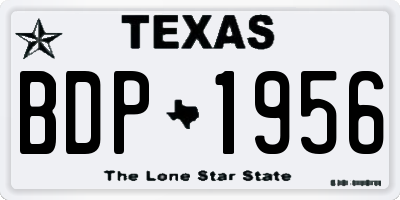 TX license plate BDP1956