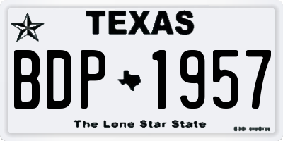 TX license plate BDP1957