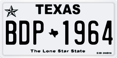 TX license plate BDP1964