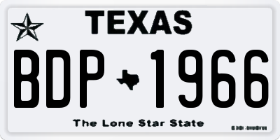 TX license plate BDP1966