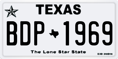 TX license plate BDP1969