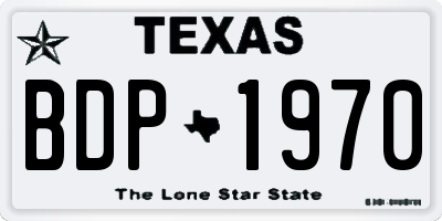 TX license plate BDP1970