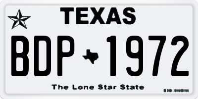 TX license plate BDP1972