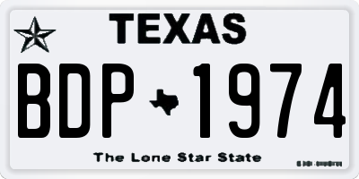 TX license plate BDP1974