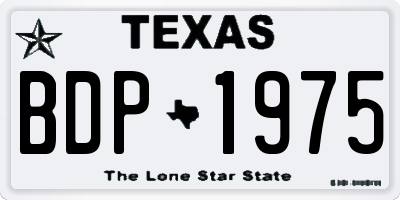 TX license plate BDP1975