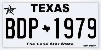 TX license plate BDP1979