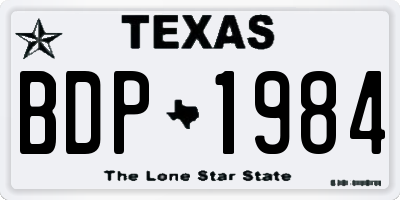 TX license plate BDP1984