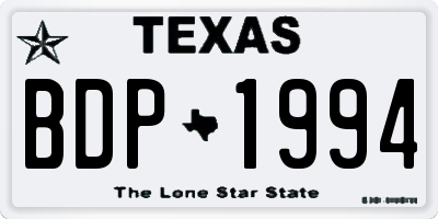 TX license plate BDP1994