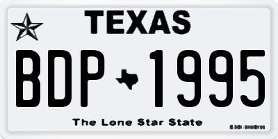 TX license plate BDP1995