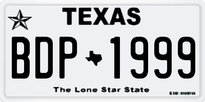 TX license plate BDP1999