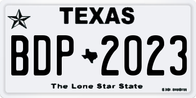 TX license plate BDP2023
