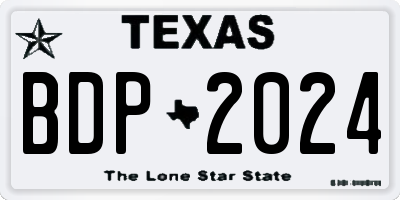 TX license plate BDP2024