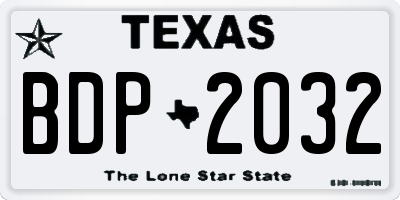 TX license plate BDP2032