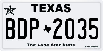 TX license plate BDP2035