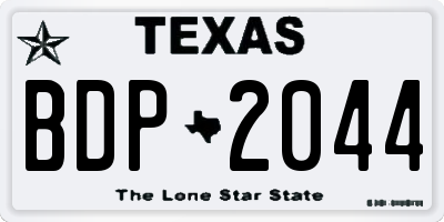 TX license plate BDP2044