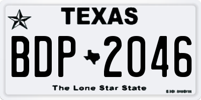 TX license plate BDP2046