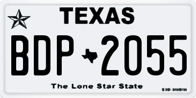 TX license plate BDP2055