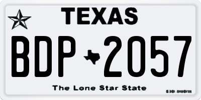 TX license plate BDP2057