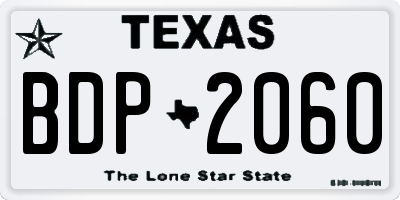 TX license plate BDP2060