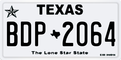 TX license plate BDP2064