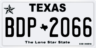 TX license plate BDP2066