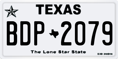 TX license plate BDP2079