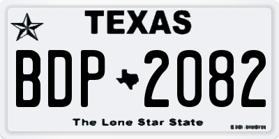 TX license plate BDP2082