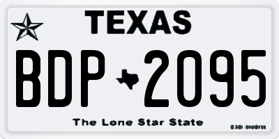 TX license plate BDP2095