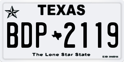 TX license plate BDP2119