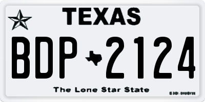 TX license plate BDP2124