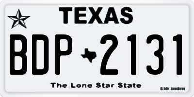 TX license plate BDP2131