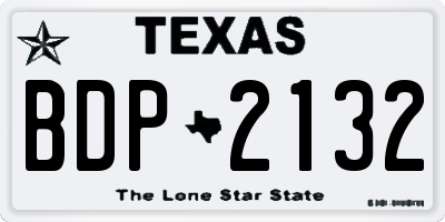 TX license plate BDP2132