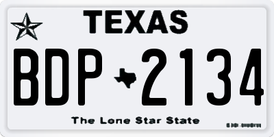 TX license plate BDP2134