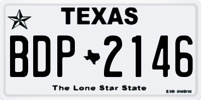TX license plate BDP2146