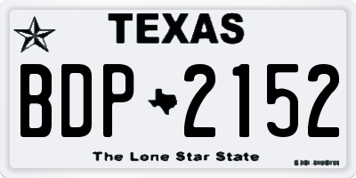 TX license plate BDP2152