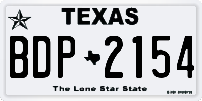 TX license plate BDP2154