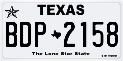 TX license plate BDP2158